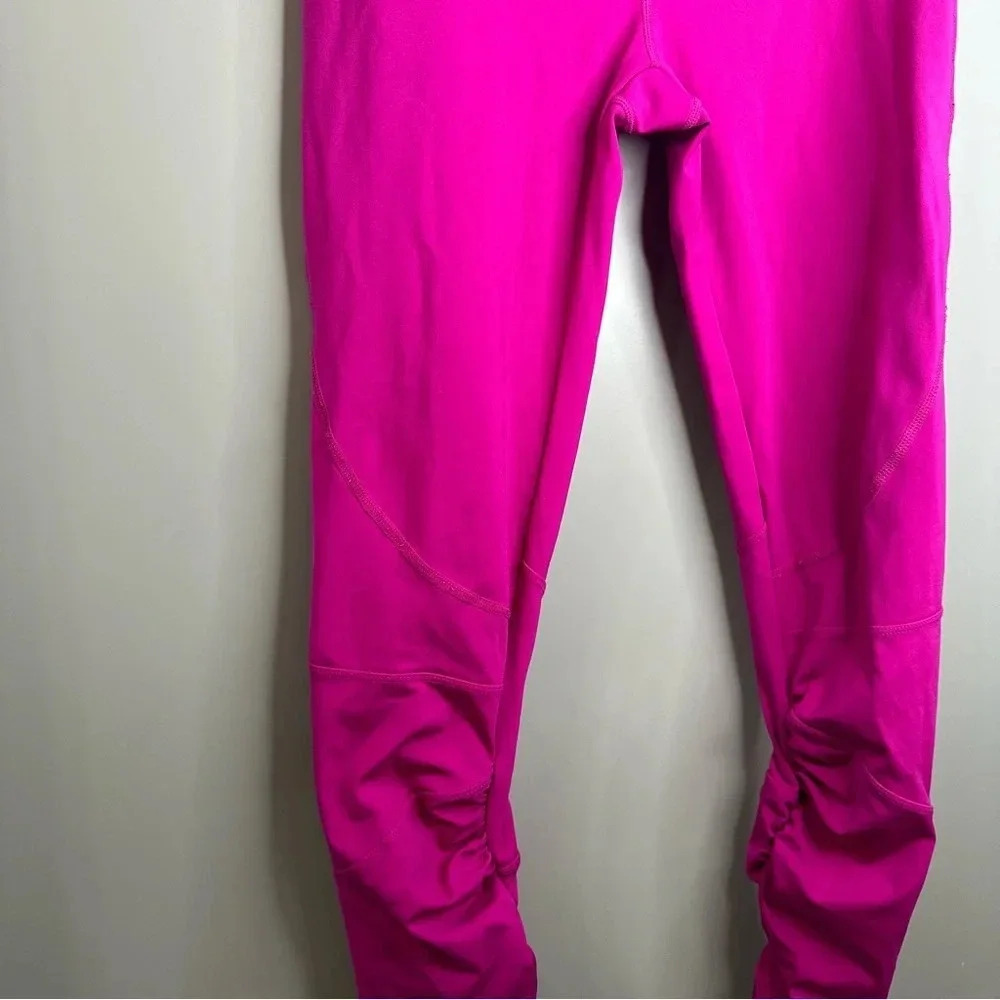 Free People FP Movement Hot Pink Fuscia Scrunch Ankle Leggings Size M - Picture 4 of 5